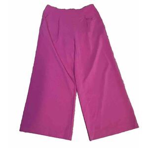 Eric Womens 8 Raspberry Pink Wide Flared Leg Ankle Pants Elastic Back NWT